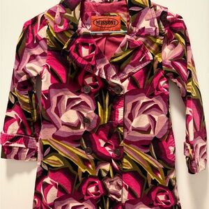 Missoni for target Floral Double-Breasted Coat for Todder. Size 4T-5T